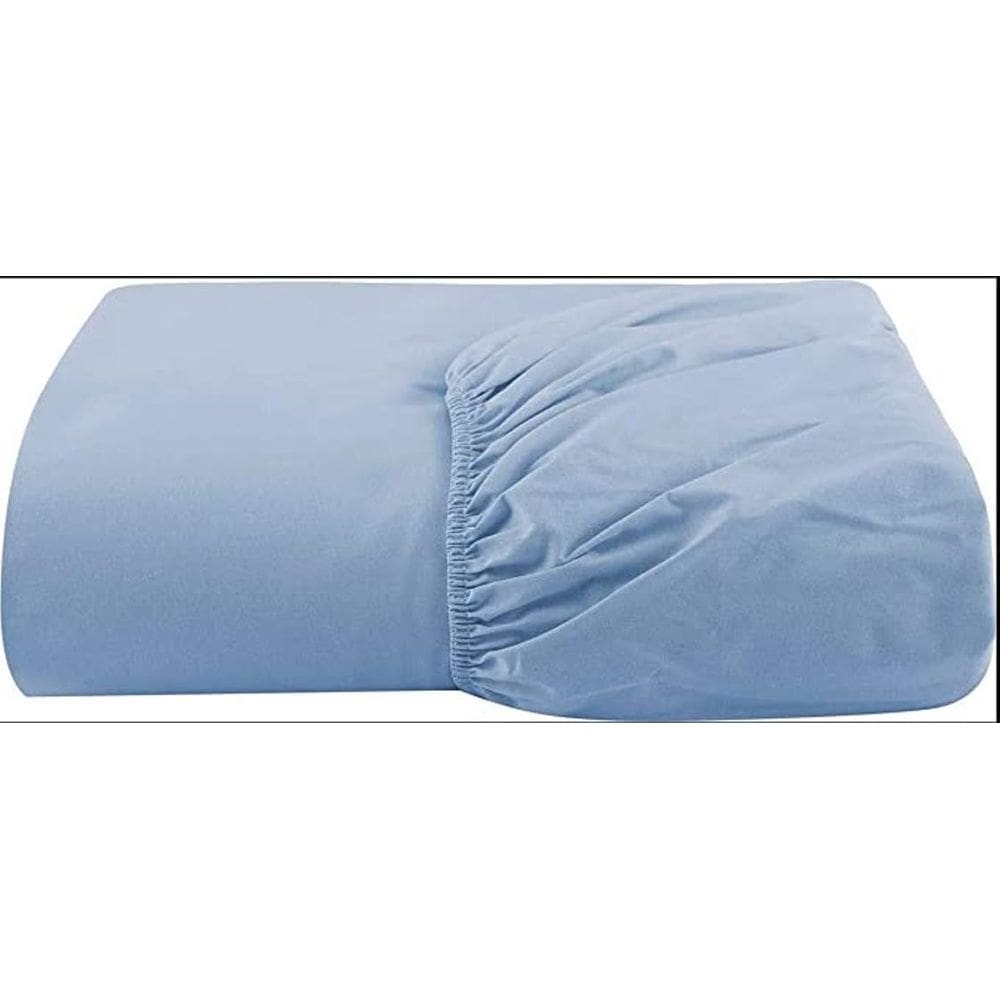 Lençol Avulso C/Elástico Azul Claro Solteiro 100 % Algodão