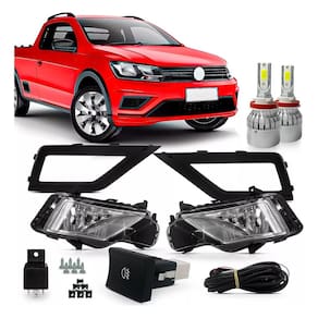 Kit Farol Milha Milha Auxiliar Gol Voyage Saveiro G7 2018 2019 2020 2021 2022 2023 + Lâmpada de Led