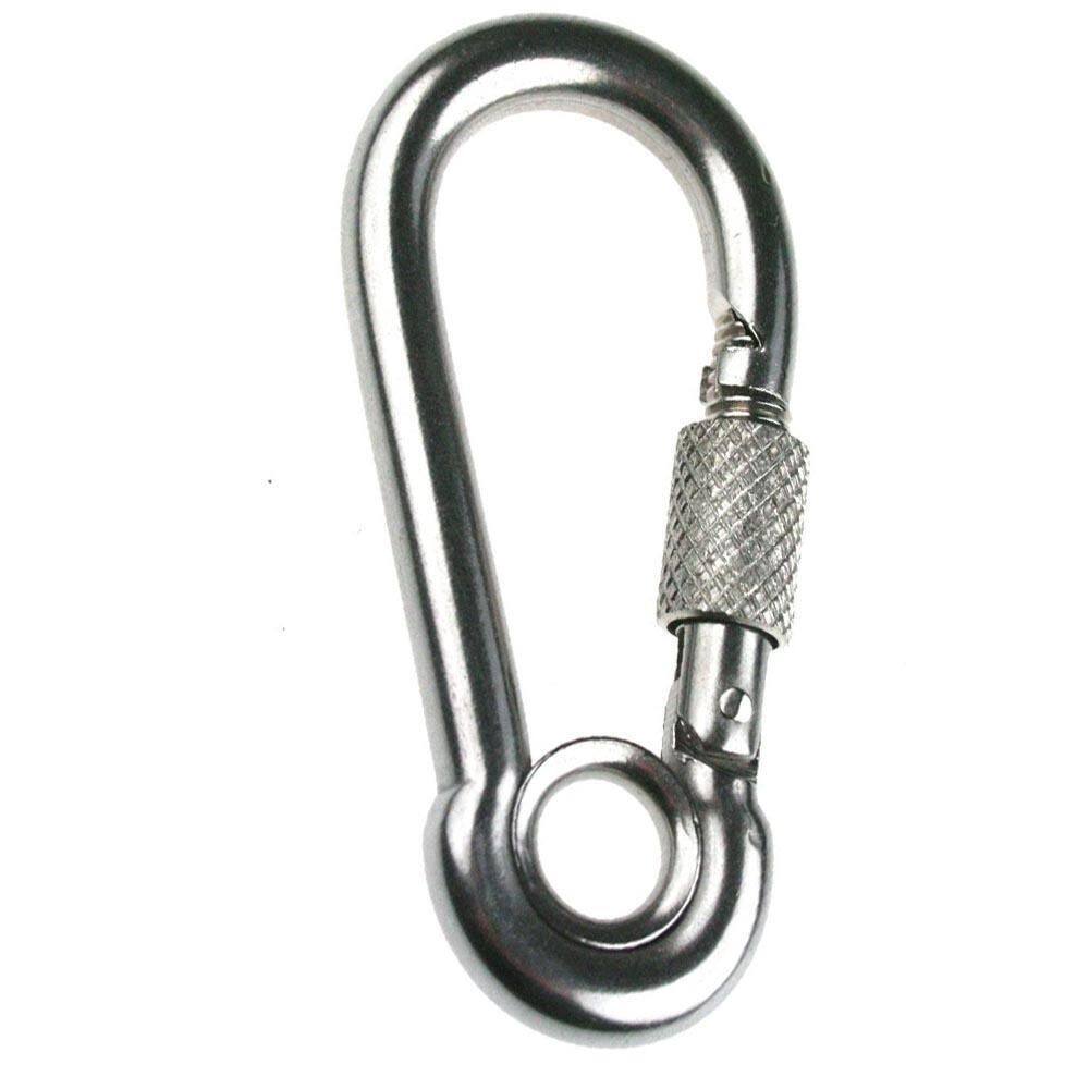 Mosquetão Inox Com Trava 8Mm X 80Mm Com Olhal