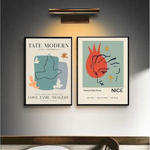 Kit 2 Quadros Posters Arte Moderna - Galeria 33X24Cm - Vidro