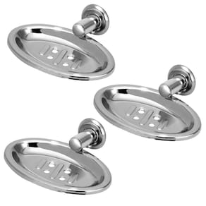 Kit 3 Saboneteira Inox Para Banheiro Parede Porta Sabonete