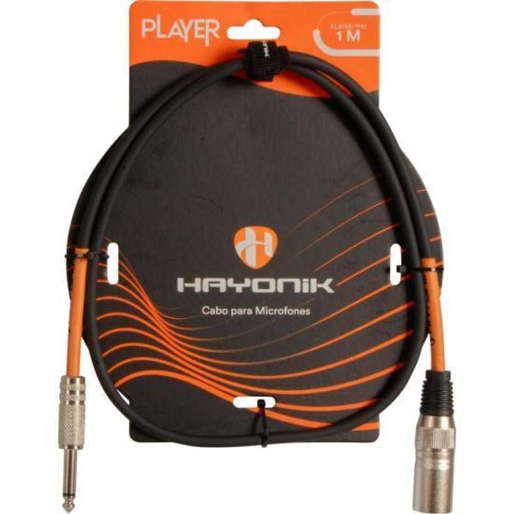 Cabo Para Microfone Player Xlr M  X P10 M  1M Preto Hayonik