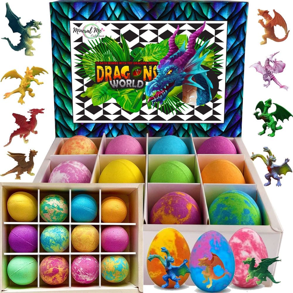 Bombas de banho Mineral Me California Kids com brinquedos Dragon Egg x12