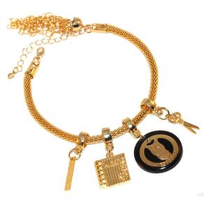 Pulseira Berloque Pedagogia Professora Caderno Folheado 18k