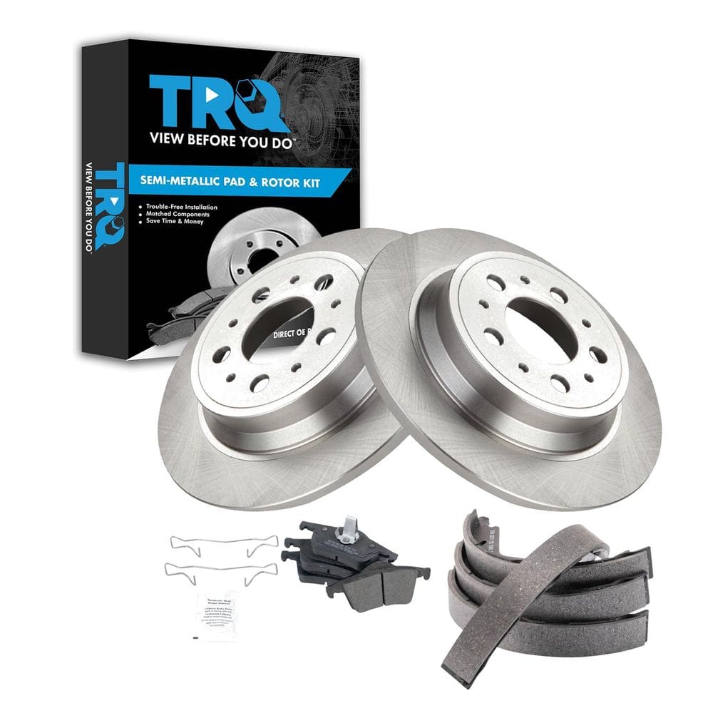 Kit de pastilhas de freio e rotor TRQ semimetálico traseiro Volvo S60 S80 V70 XC70