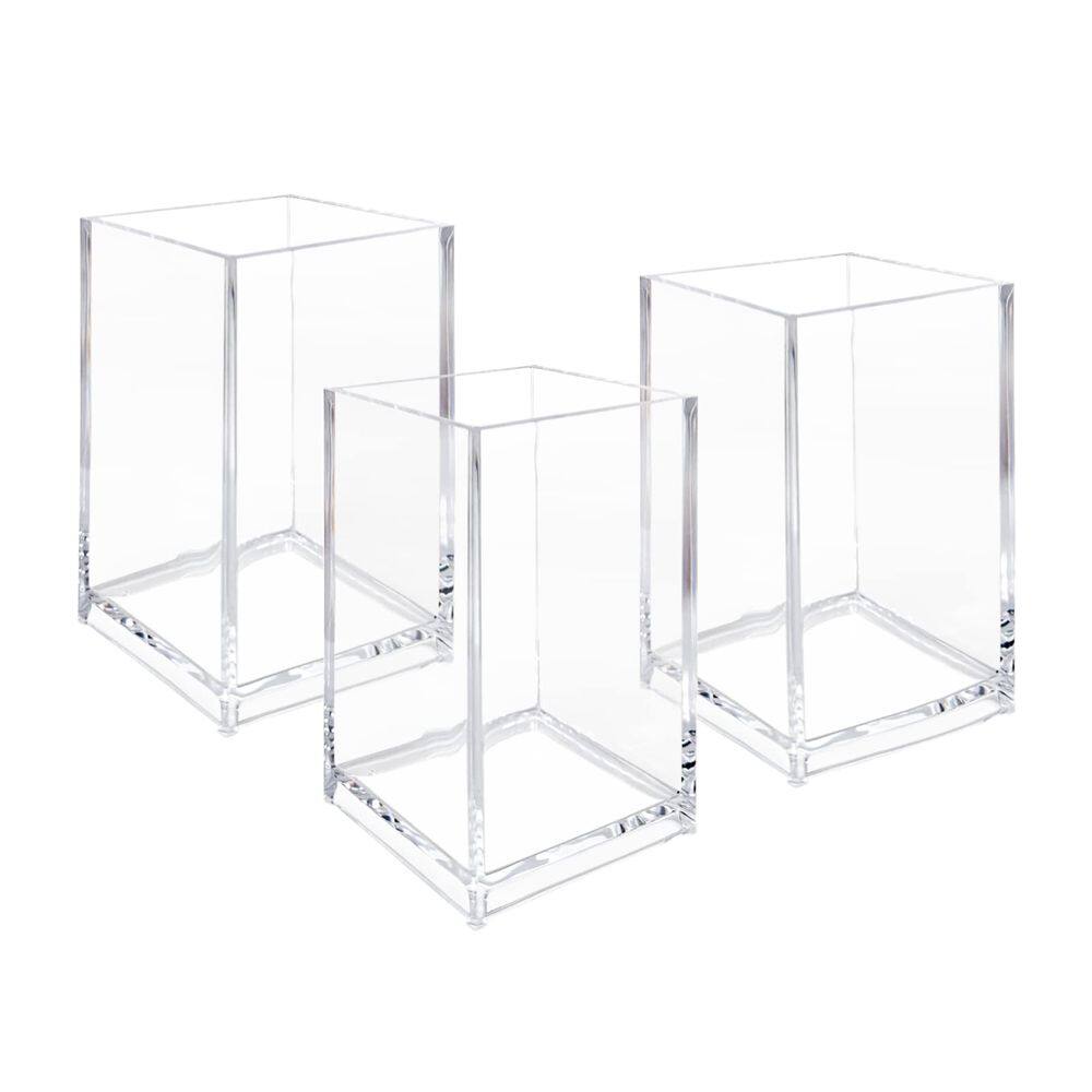 Lápis cosmético, porta-canetas, pacote com 3 unidades, acrílico transparente Newkita