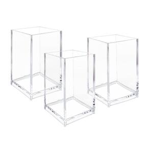 Lápis cosmético, porta-canetas, pacote com 3 unidades, acrílico transparente Newkita