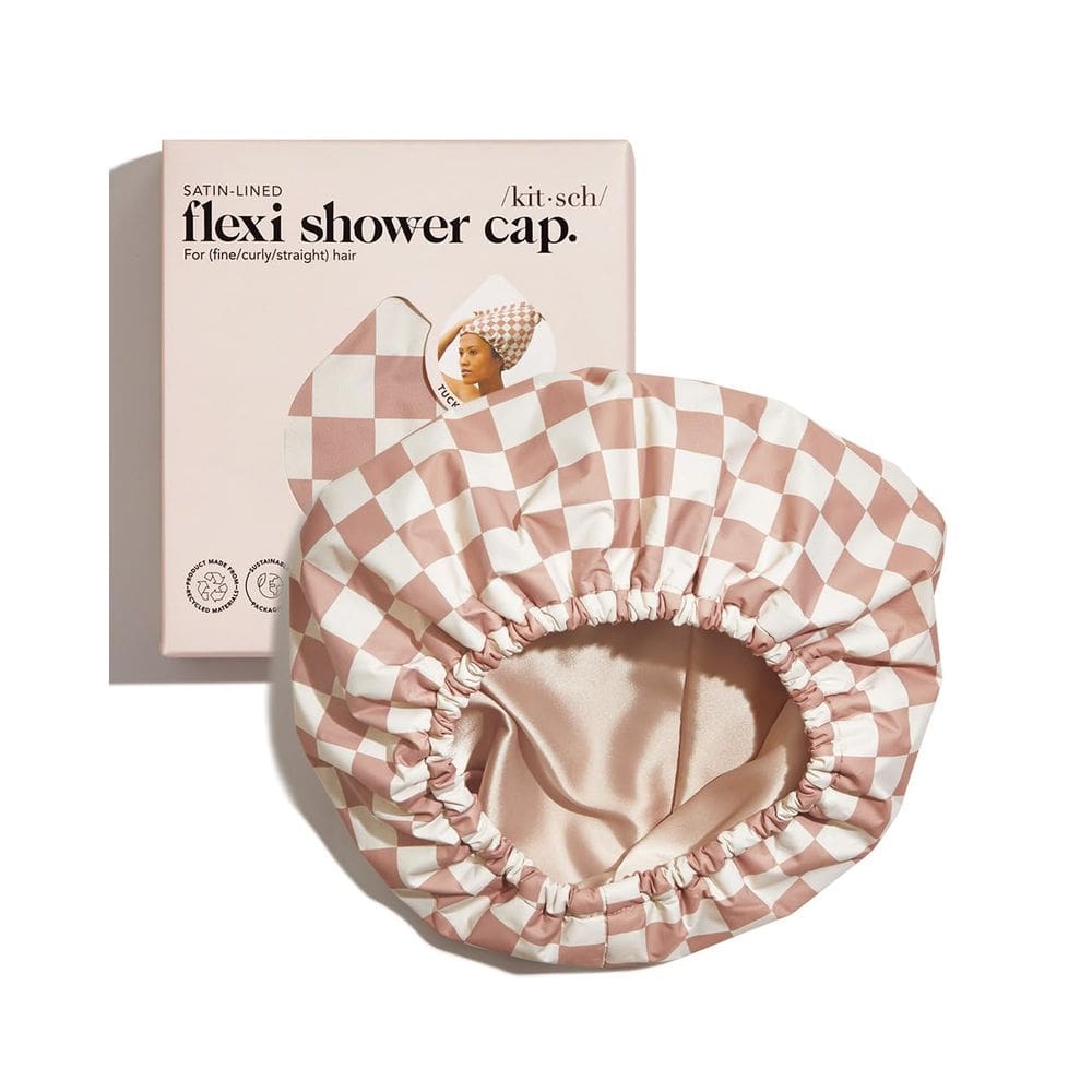 Touca de banho Kitsch Luxury Terracotta Checker Waterproof