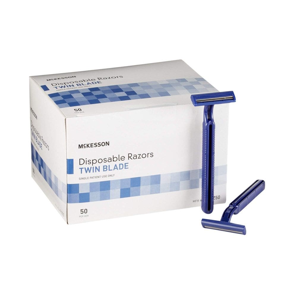 Lâminas de barbear descartáveis McKesson Shaving Razor Twin Blade 100x2