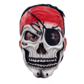 Máscara Caveira Esqueleto Pirata Latex Com Elástico Capitao 7 Mares Terror Monstro Halloween