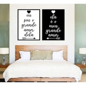 Quadros Amor Um Do Outro Moldura Preta 24X18Cm 2 Peças