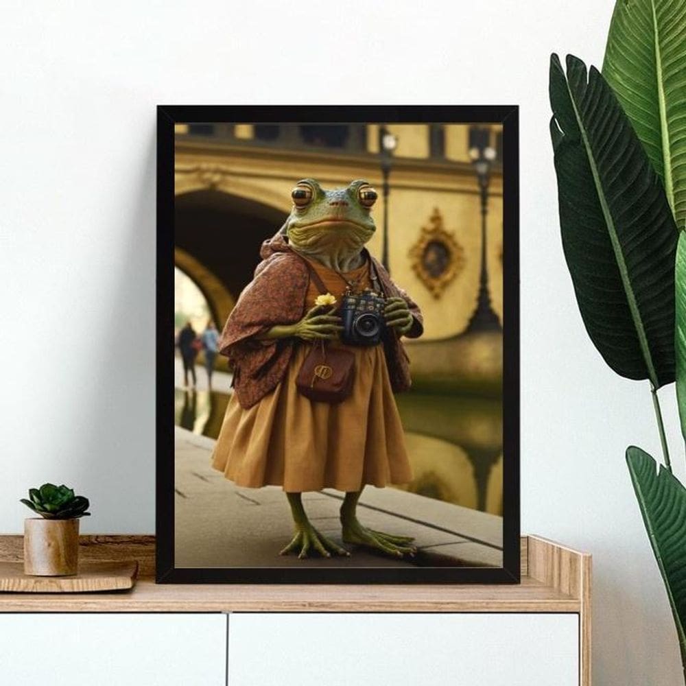 Quadro Decorativo Perereca Véia 24X18Cm - Com Vidro