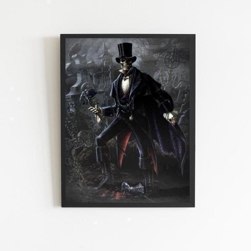 Quadro Umbanda Exú Caveira 24X18Cm Preta