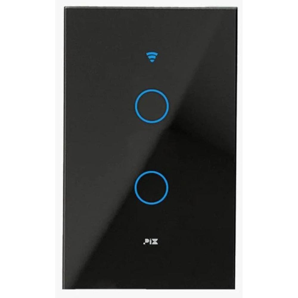 Interruptor Smart Touch Wifi Google Alexa 2 Teclas - Preto