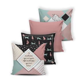 Kit 4 Capas De Almofada Modern Print 42 Cm X 42 Cm - 041