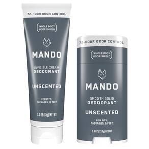 Tubo de creme invisível para corpo inteiro Mando 90 ml e bastão 75 g