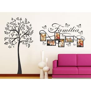 Adesivo Decorativo de Arvore floral e Porta Retratos Família