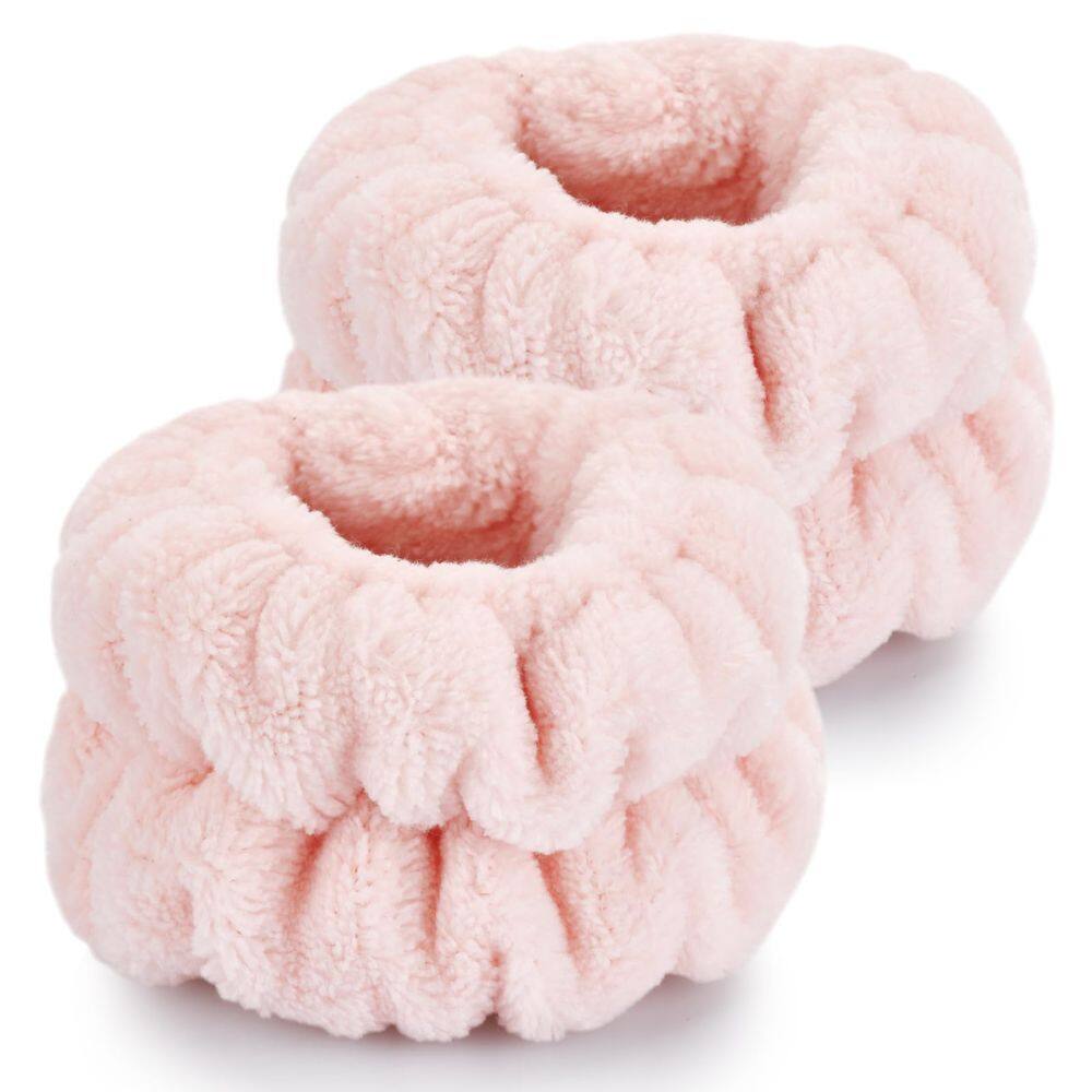 Pulseiras para lavar o rosto Dorbetar Microfiber Pale Pink