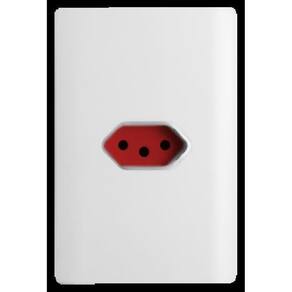 Cj Tomada 20A Horizontal Vermelho Suporte 4X2 Dicompel