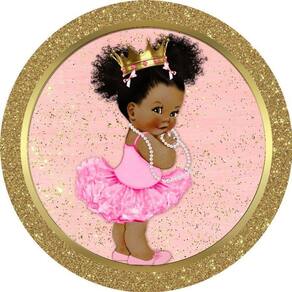 Painel Redondo 3D Sublimado Princesinha Black Frd-2452