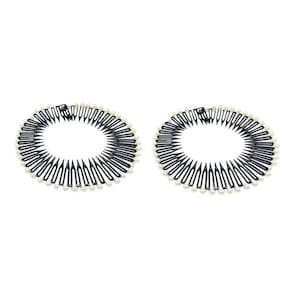 2 Tiaras Bell 12Cm Preta Com Pérola Prendedor Cabelo