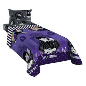 Jogo de Cama Infantil Lepper Wandinha Solteiro 3 Peças Microfibra Roxo