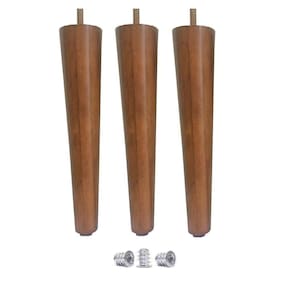 Kit 3 Pé Palito 30Cm Sofá Mesa Marrom Claro + Bucha