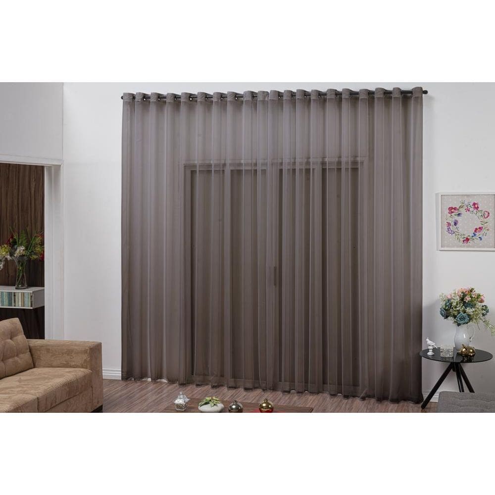 Cortina Sevilha Para Portas Janelas 4M Tabaco Decoração