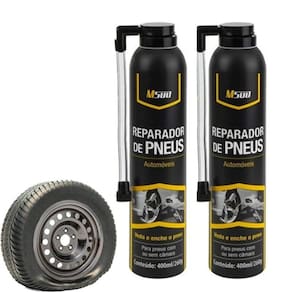 Kit 2 Reparador De Pneu Instantâneo Tapa Furo M500 400Ml