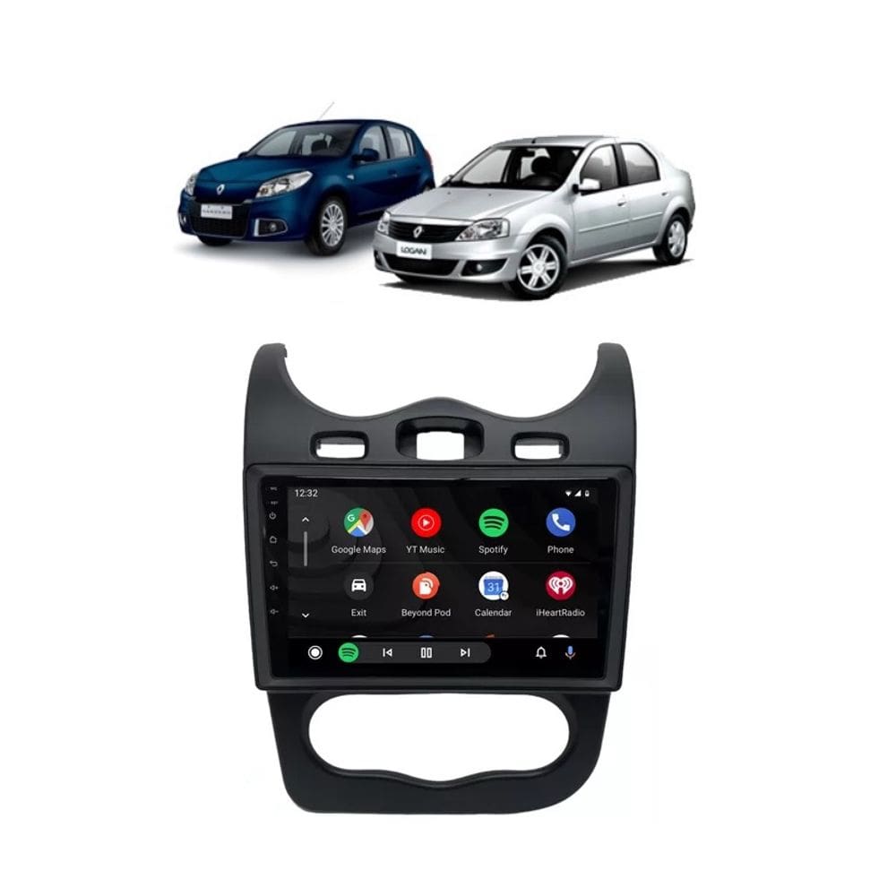 Kit Multimídia Sandero Logan 2012 / 2014 Android 9 Pol 2/32Gb Carplay - Vision 8990CP
