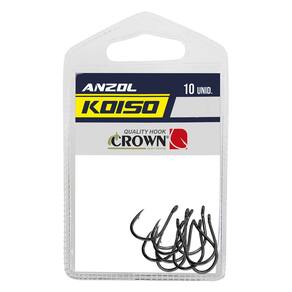 Anzol Crown Koiso Black Nº26 Feito Em Aço Carbono Forjado 5 Unidades P/ Pesca