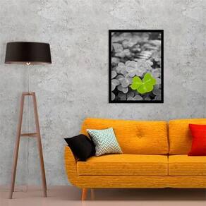 Quadro Fotografia Trevo 33X24Cm - Com Vidro - Madeira Preta