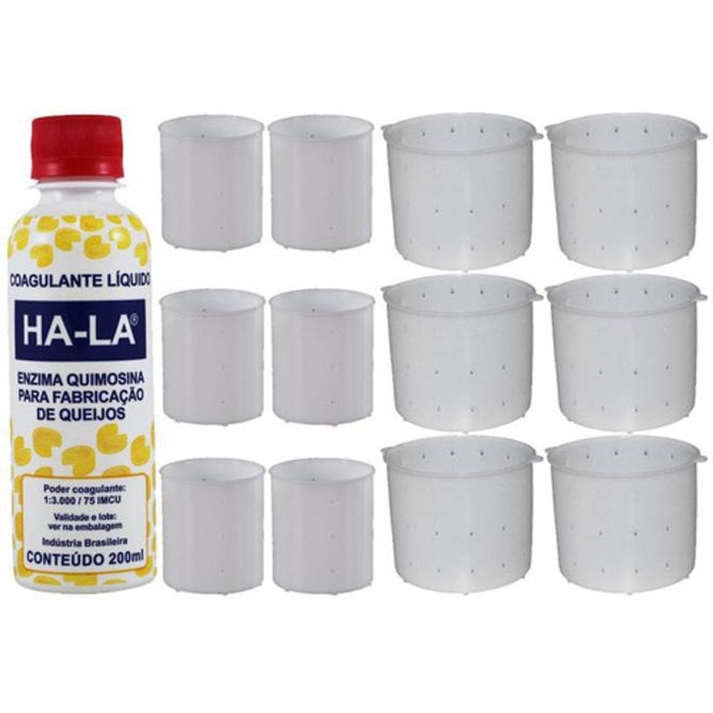 Coalho Hala 200 Ml Queijos + 6 Formas 500G + 6 Formas 1Kg
