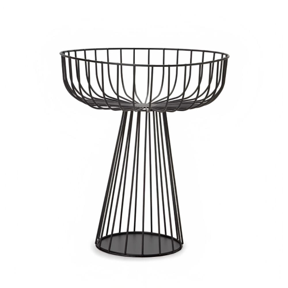 Centro de Mesa Fruteira Aramada em Metal com Pedestal 28x25cm