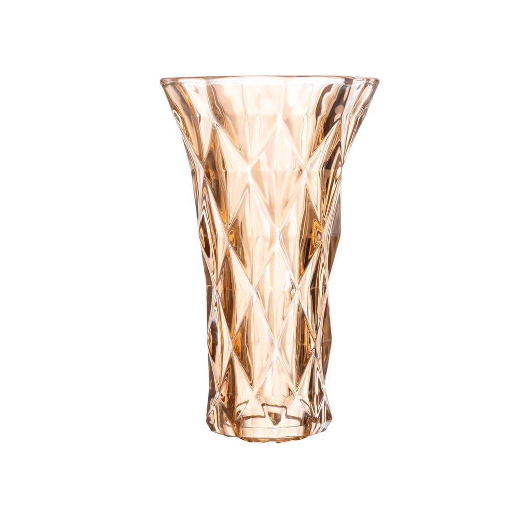 Vaso de Vidro Diamond Âmbar 15 cm - Lyor