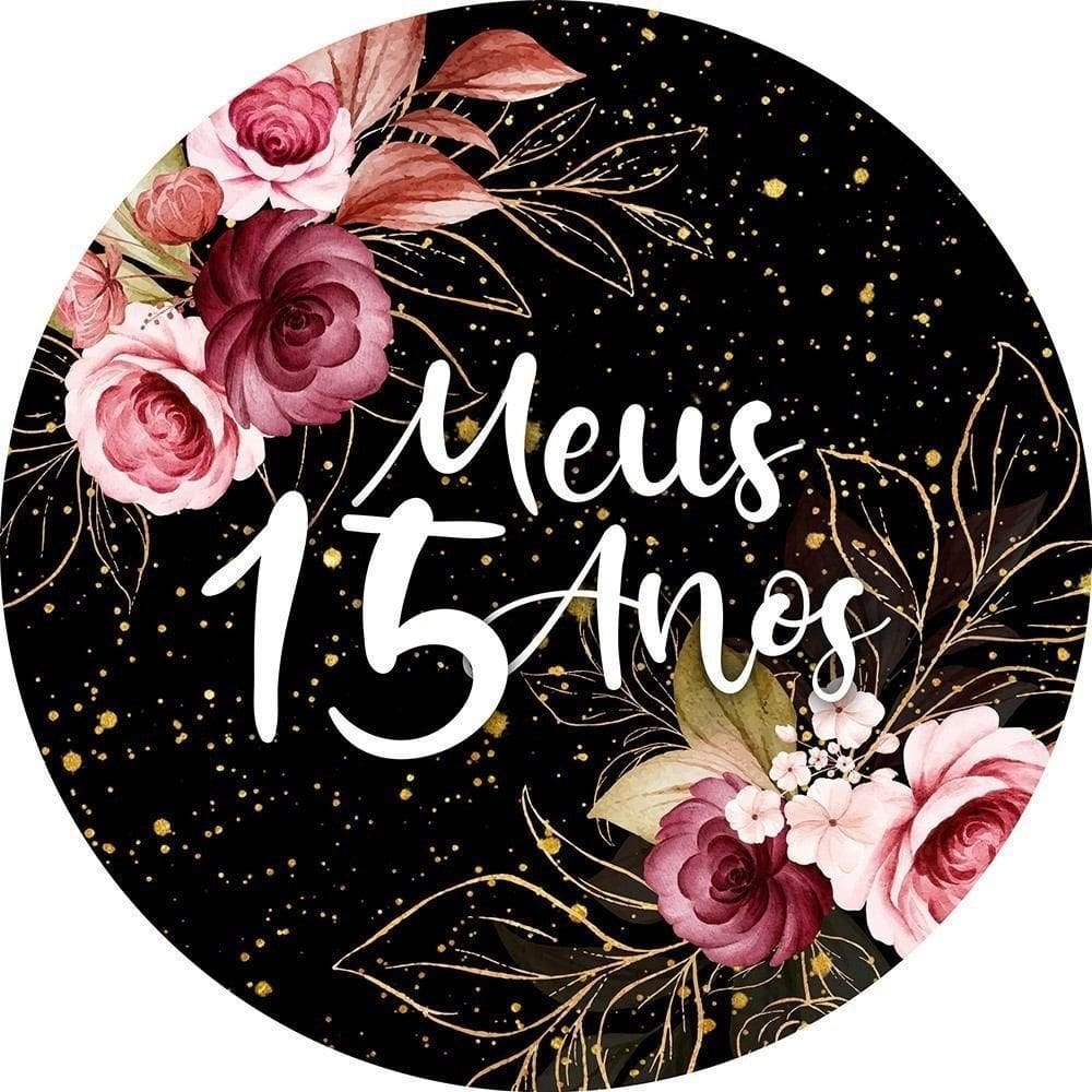 Painel Redondo Tecido Sublimado 3D Meus 15 Anos Frd-5955