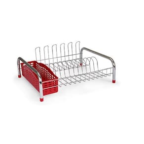 Escorredor De Louça Estilo Com Porta Talher Vermelho