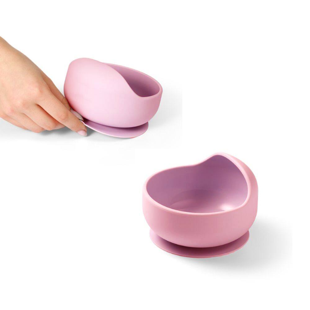 Bowl Alimentação Infantil Bebê C/ Ventosa Antiderrapante Rosa