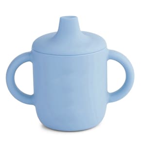 Copinho De Bebê Com Alça Infantil +6m Bico De Silicone Azul