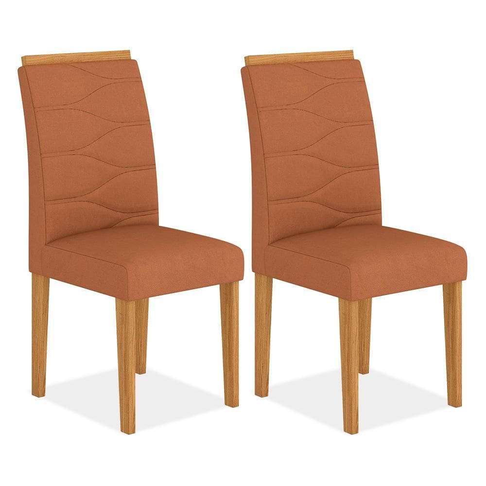Kit 2 Cadeiras Estofadas Vitória Cinamomo/terracota - Móveis Arapongas