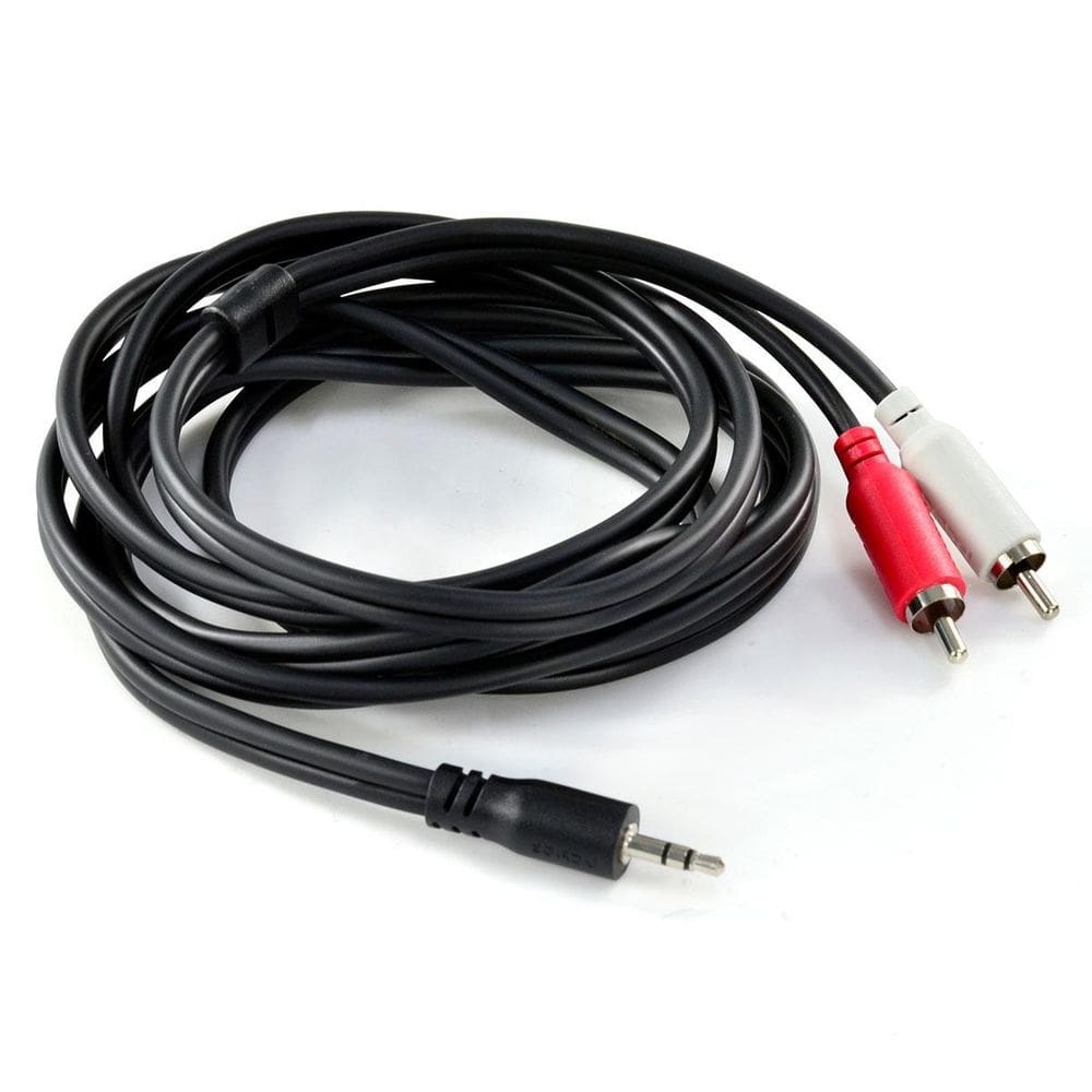 Cabo De Áudio 2 Rca Macho Para P2 3.5Mm Macho 2 M