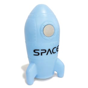 Luminária Abajur Foguete Azul Space Geek Decorativa 30x17cm