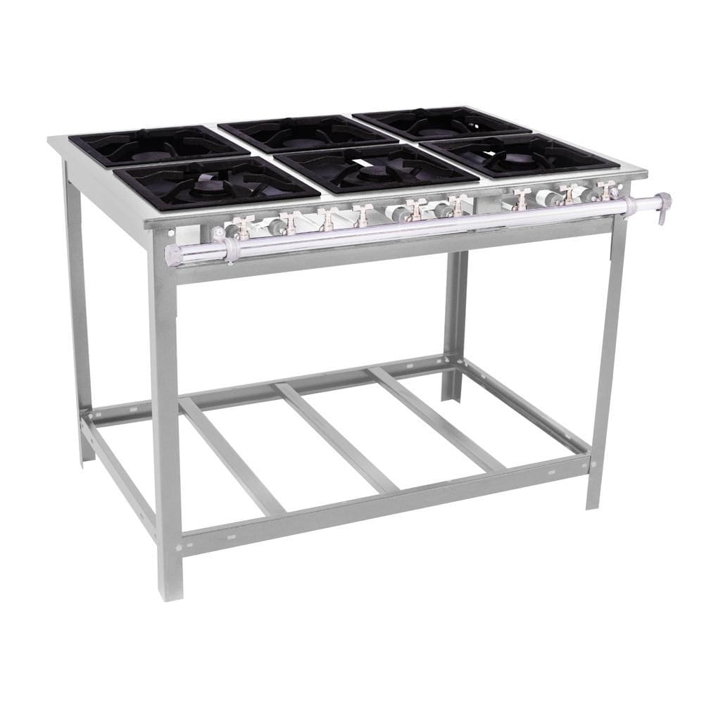 Fogão Industrial Comercial Gás Extra Inox 30x30 6 Bocas 3 Duplas Ei6d3e e - Venâncio