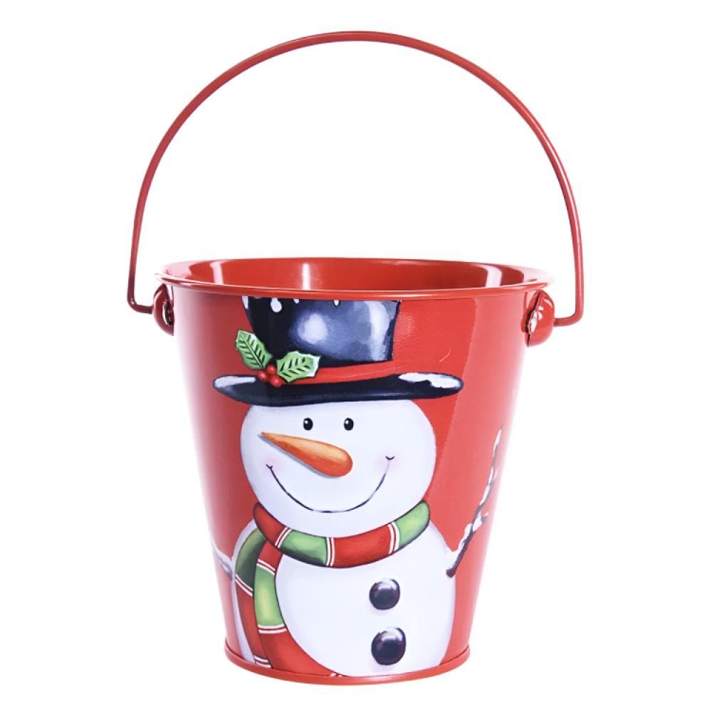 Balde de Metal Boneco de Neve
