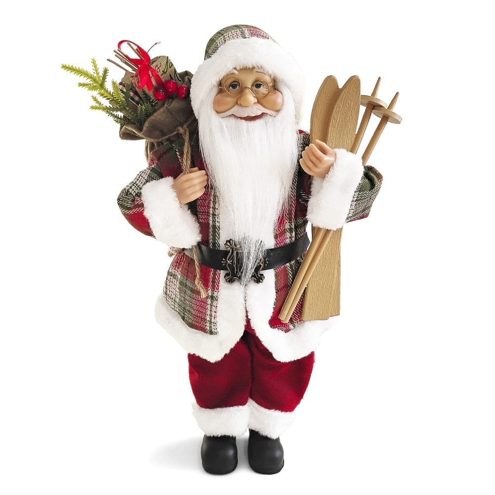 Boneco Papai Noel Vermelho com Ski Decorativo 45cm