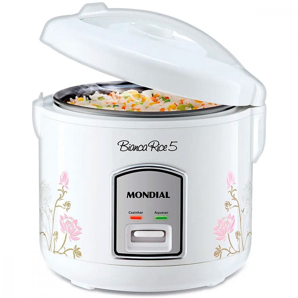 Panela De Arroz Elétrica Bianca Rice 5 Mondial Branco 400W 220V - NPE-05-5X