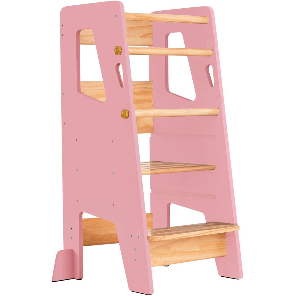 Toddler Standing Tower Ocodile com altura ajustável rosa