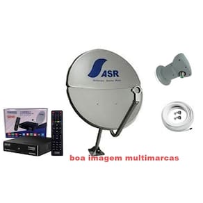 Nova Parabólica ASR Santa Rita  Bipartida 60cm com Recepitor VT1000 Sat Hd