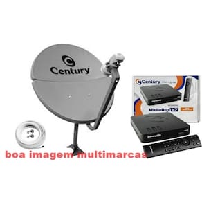 Nova Parabólica Century Bipartida 60cm com Recepitor VT1000 Sat Hd