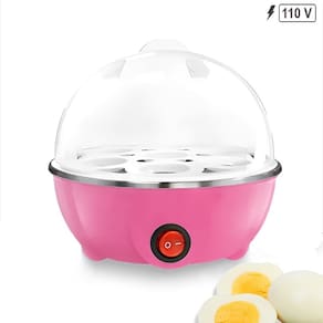 Cozedor Elétrico Rosa 110v com Cozimento a Vapor Rápido e Capacidade para 7 Ovos